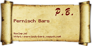 Pernisch Bars névjegykártya